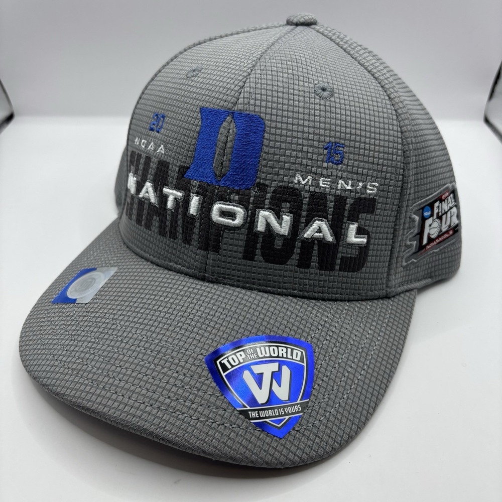 Duke Blue Devils 2015 National Champions Hat NCAA Top of the World Gray Cap OSFA